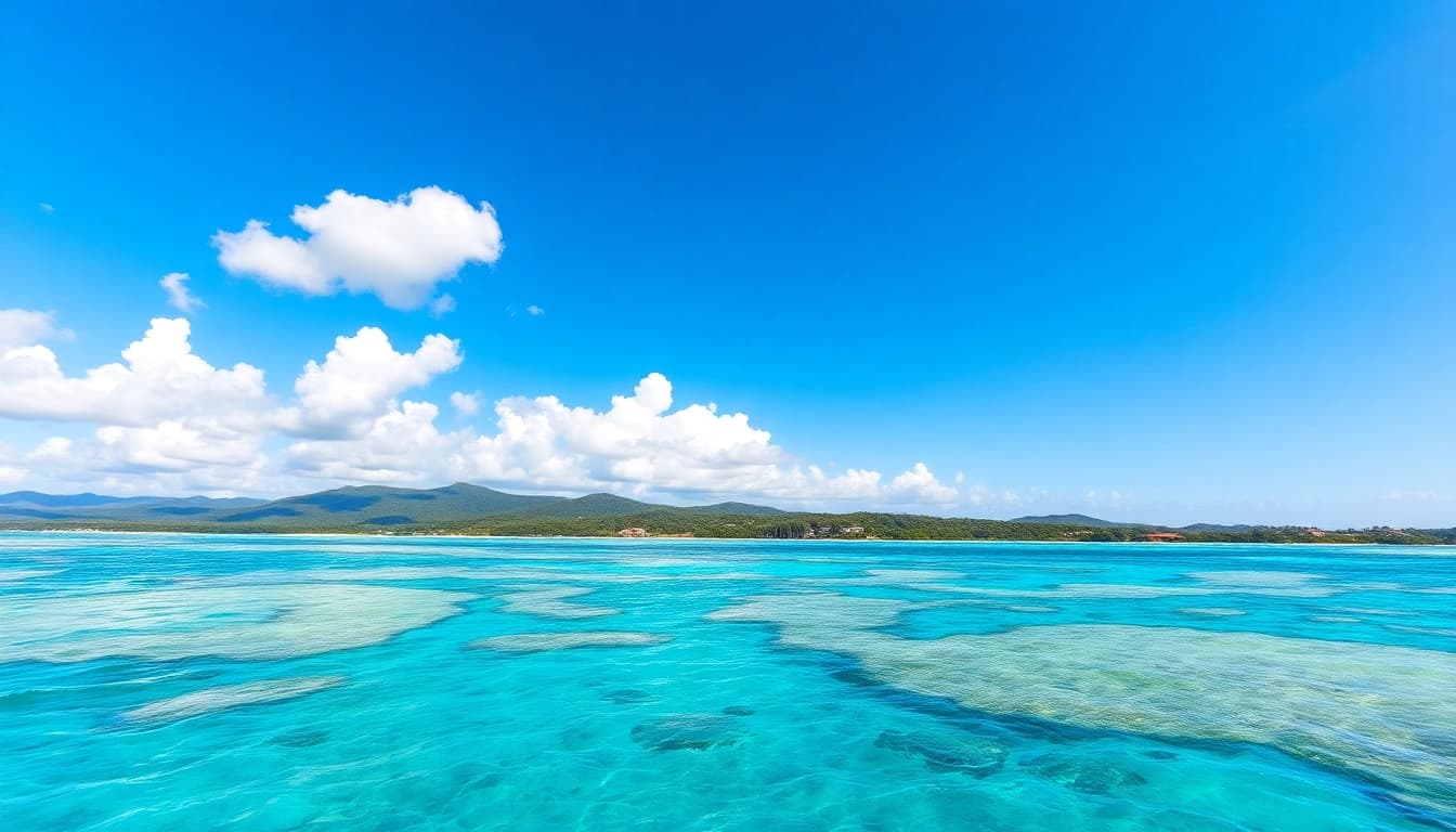 Experience the stunning Great Barrier Reef in Australia with vibrant seas and lush coastlines.