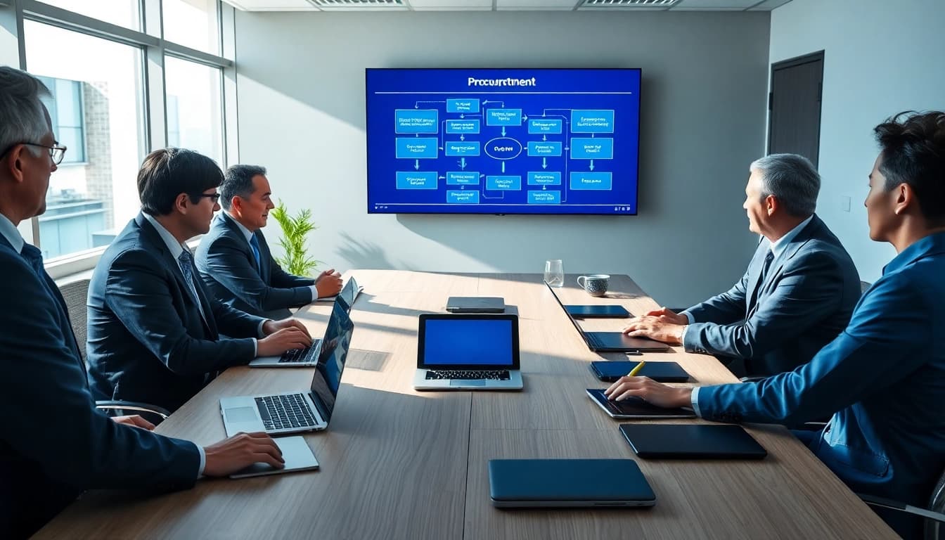 Enhance government procurement workflow automation through collaboration in a modern office.
