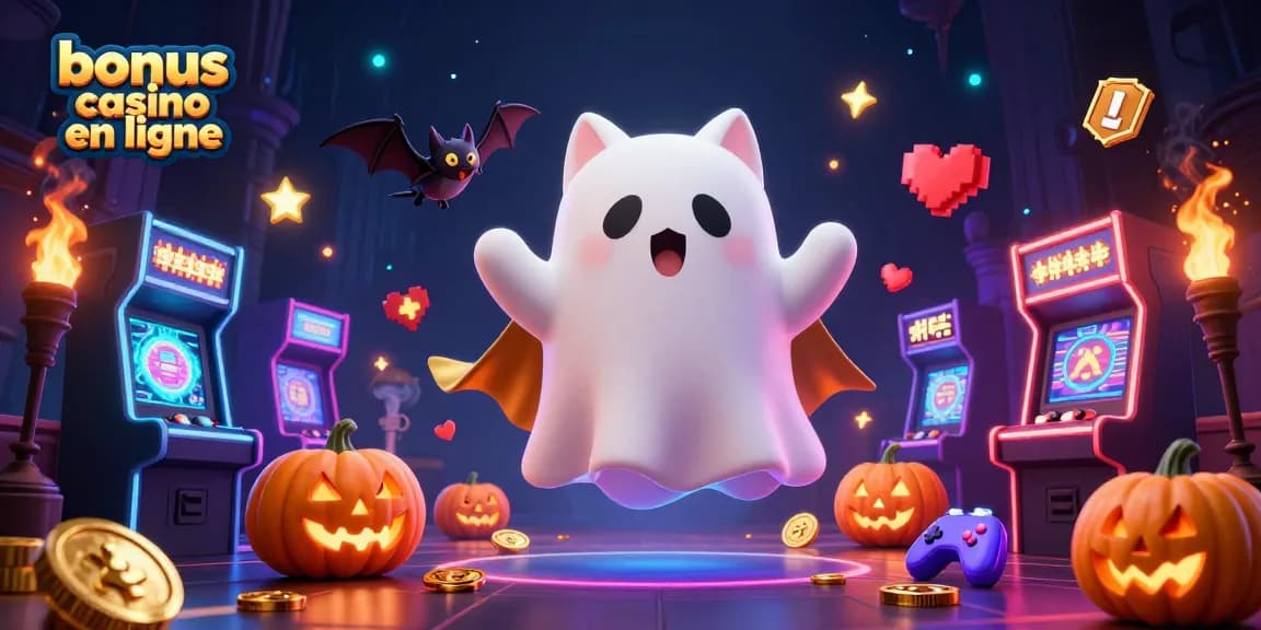 Vivez une expérience excitante avec des jeux de casino, bonus casino en ligne illuminé par des citrouilles souriantes.