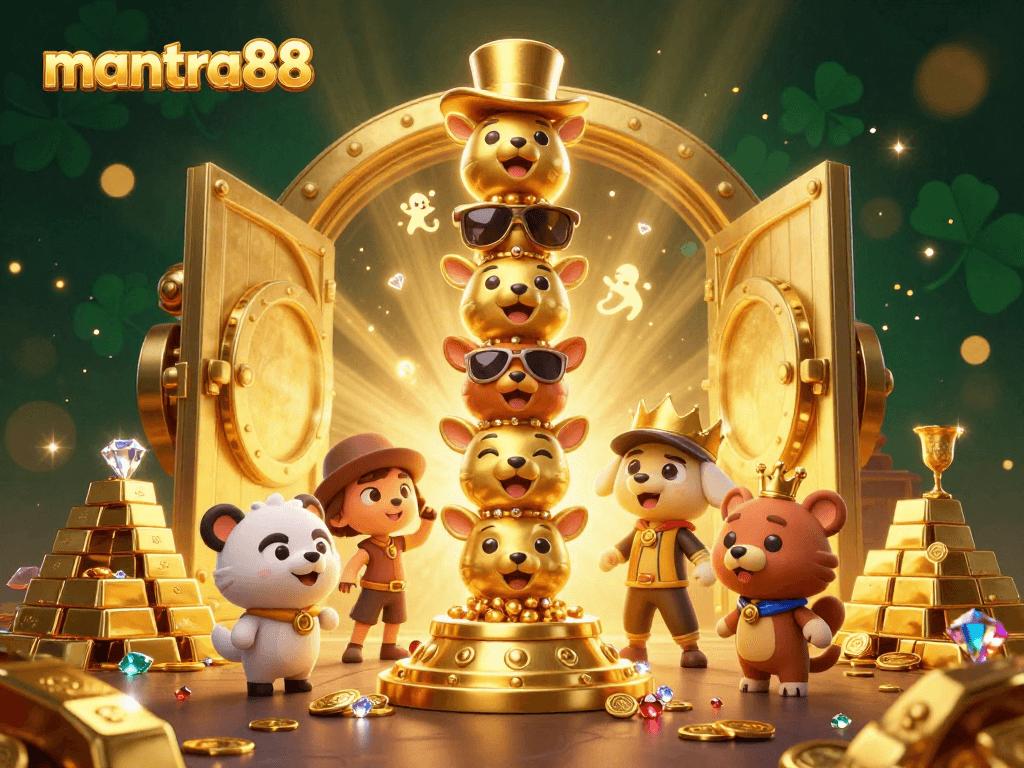 Experience mantra88’s vibrant gaming scene with golden totem and treasure elements for big wins.