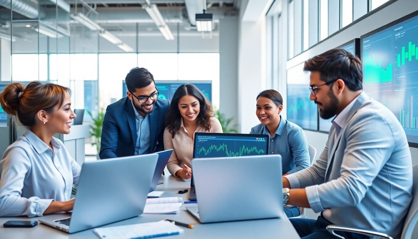 Team collaboration at an ai marketing agency using advanced technology and analytics tools.