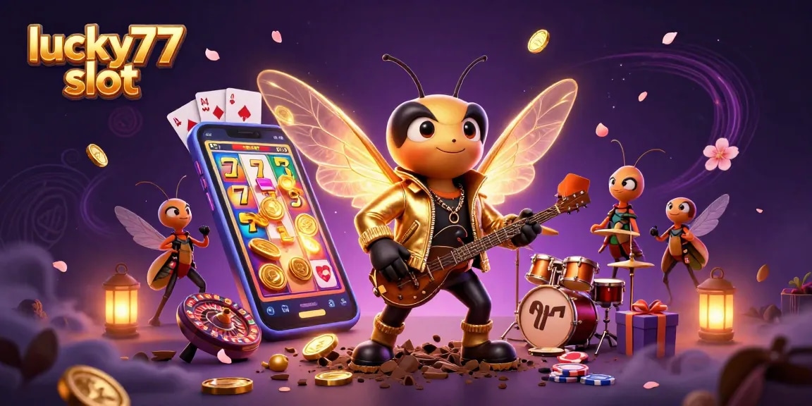 Catch the excitement of lucky77 slot with vibrant slot game elements and energetic characters.