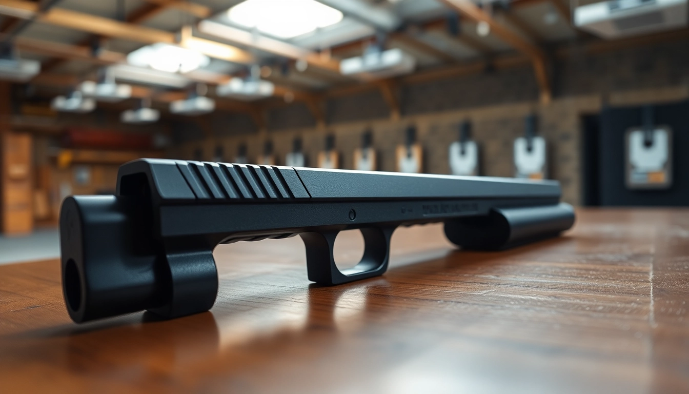 Showcasing the glock 17 gen 5 slide in detail, emphasizing its sleek design and finish.