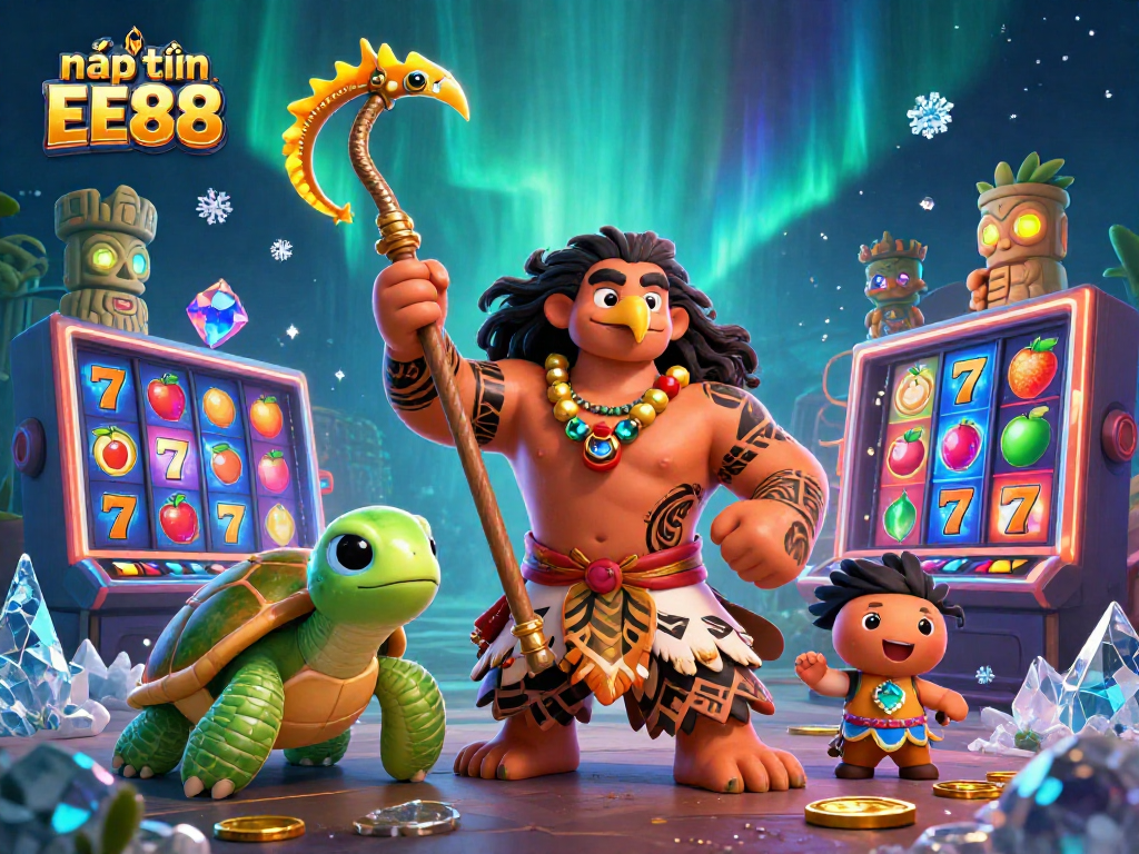 Engage in nạp tiền EE88 as a demigod and turtle navigate a vibrant casino world.