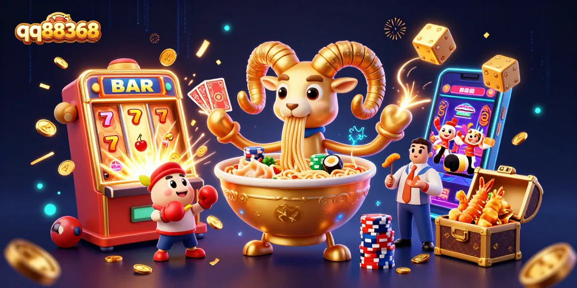 Engage in thrilling jackpot action with qq88368 featuring dynamic casino characters and vibrant game elements.
