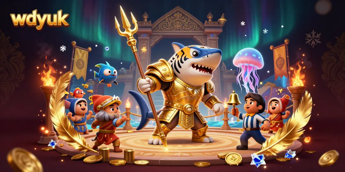 Join the thrilling action at wdyuk with a golden gladiator battling in an underwater colosseum.
