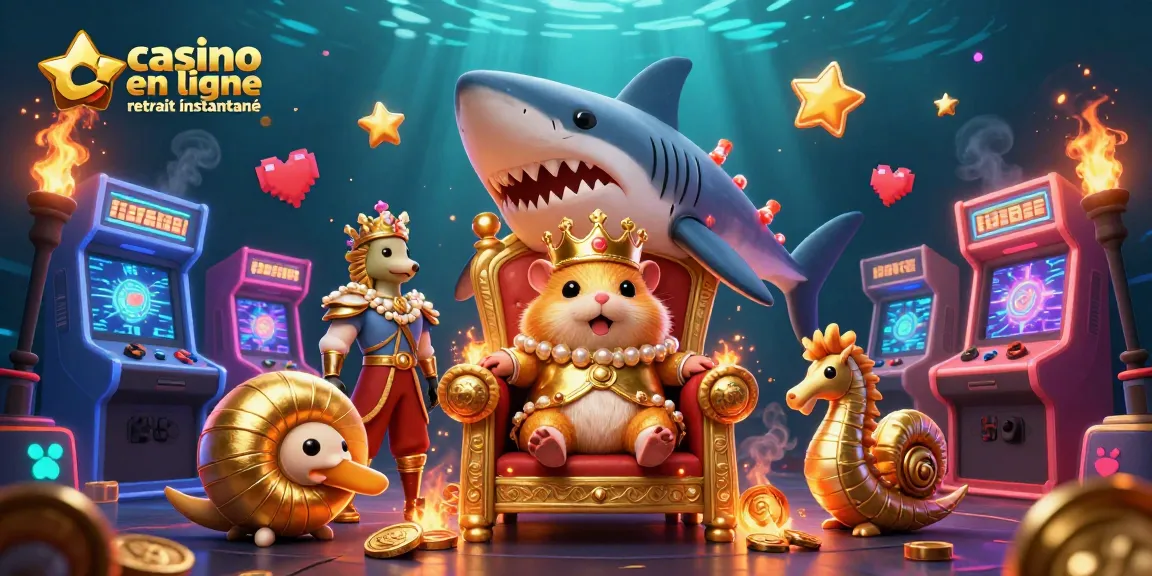 Découvrez les aventures de la petite reine hamster sur son trône de dents de requin, dans un casino en ligne retrait instantané.