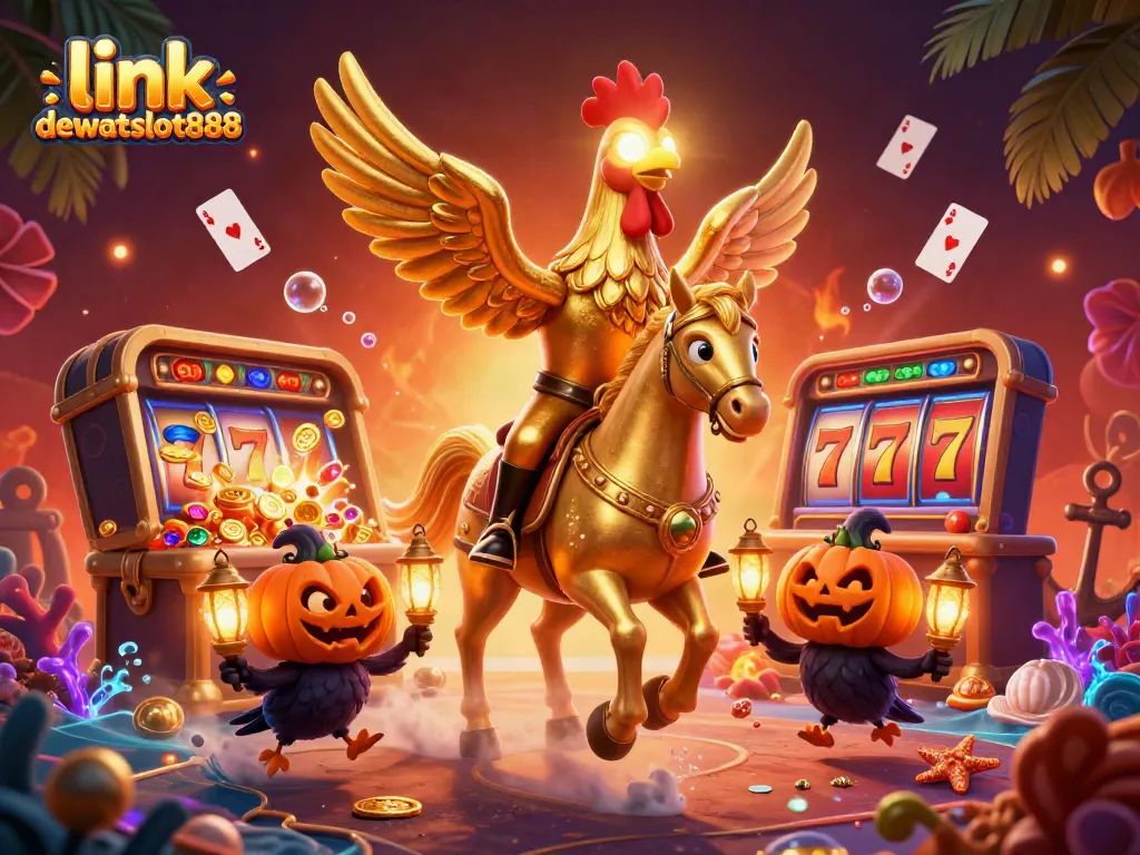 Link dewataslot888 menghadirkan ilustrasi kasino dengan karakter unik dan elemen slot menarik.