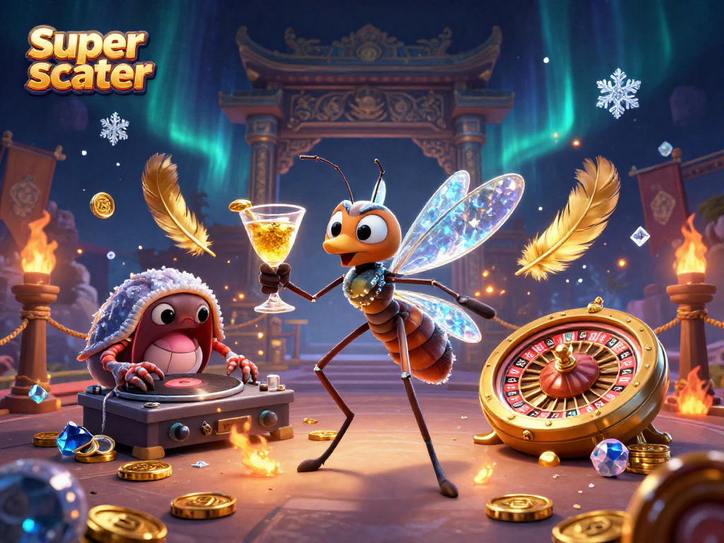 Experience the super scatter excitement with a vibrant, ultra-detailed casino scene full of dynamic energy.
