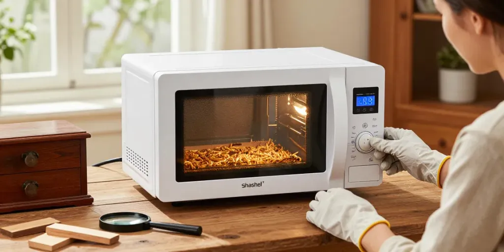 Shashel® microwave woodworm treatment in a cozy home environment