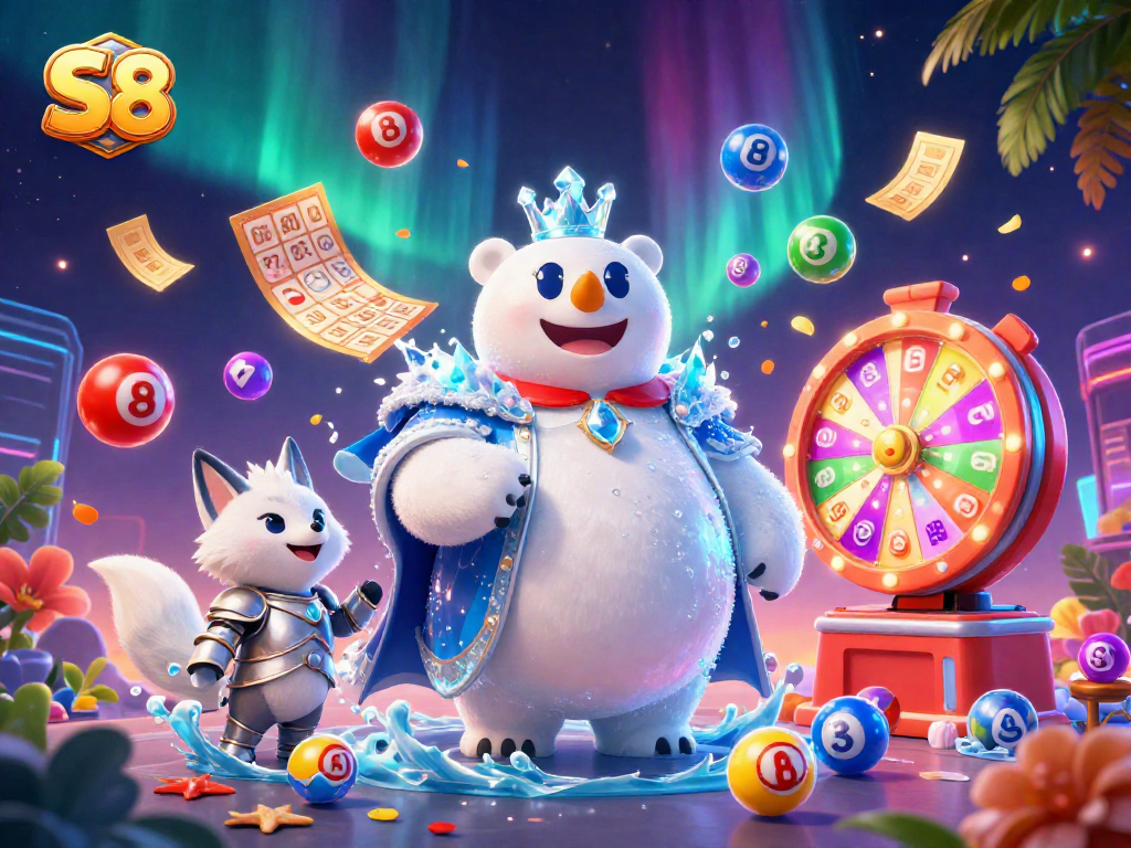 S8 enhances your gaming experience with vibrant, colorful elements in a dynamic casino setting.
