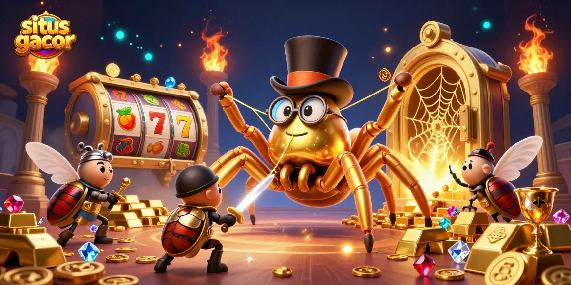 Experience winning at situs gacor with vibrant 3D casino illustration depicting daring adventures.