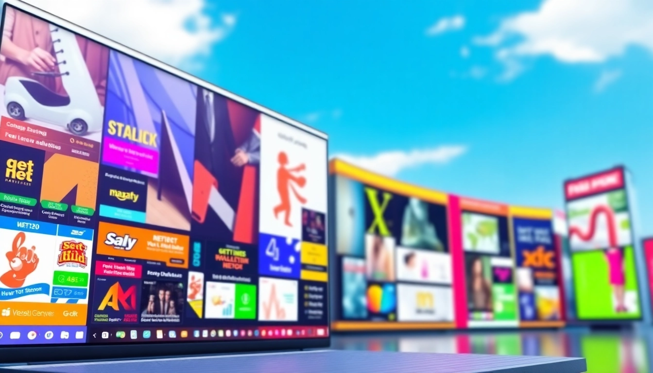 Engaging representation of the million dollar homepage with colorful pixelated ads and a vibrant sky.