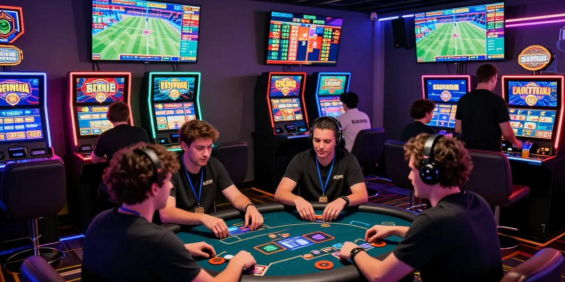 Experience the thrill of a crypto casino with diverse players engaging in gaming and socializing.