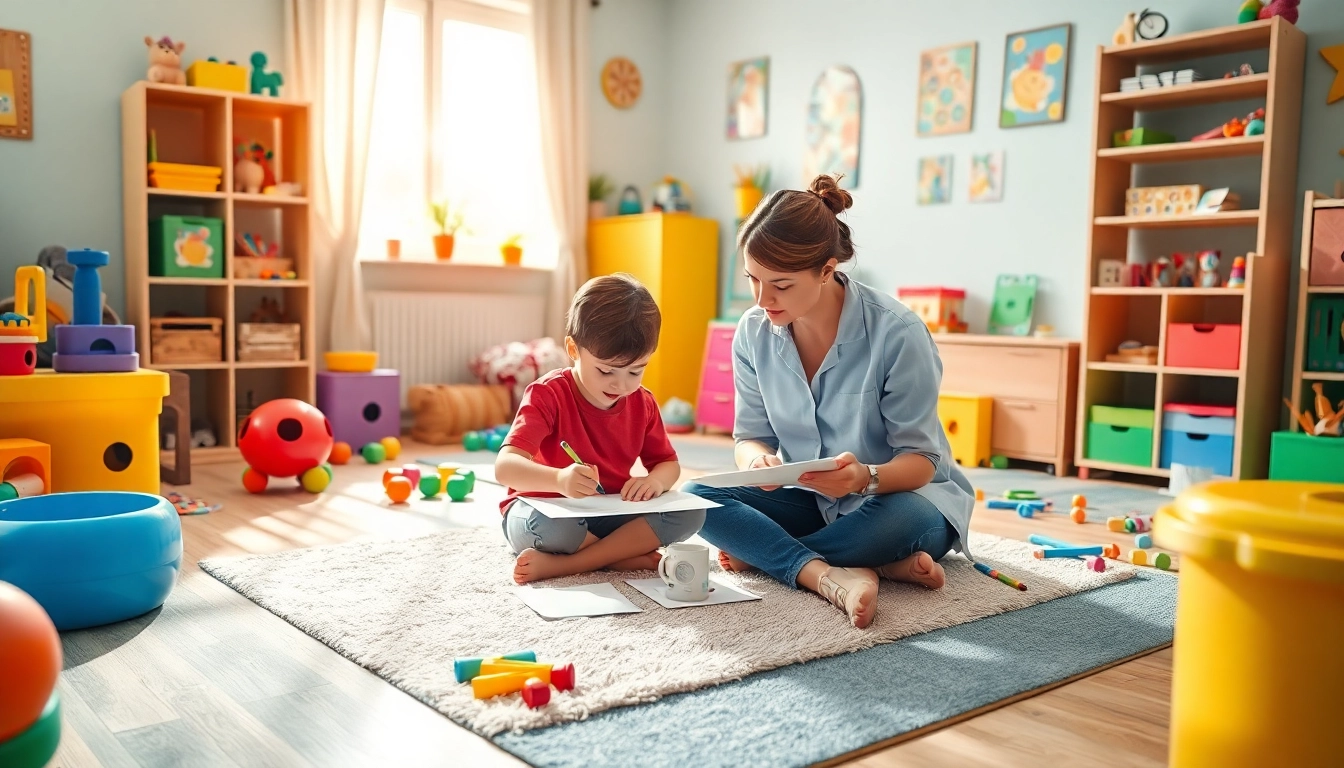 Engaging scene of Play Therapy with a child illustrating creativity and emotional expression.