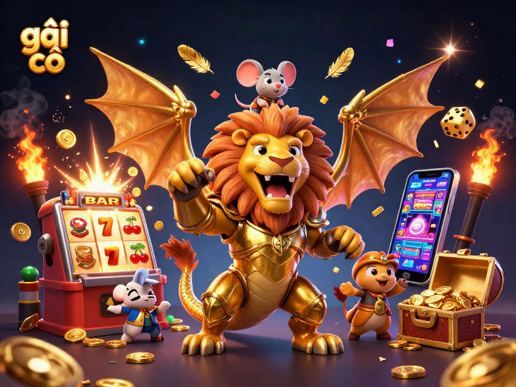 Engage in thrilling gameplay with gái gọi at this vibrant online casino scene bursting with excitement.