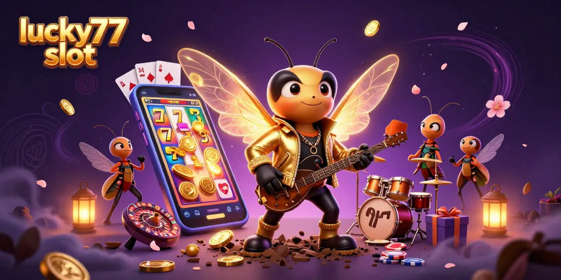 Catch the excitement of lucky77 slot with vibrant slot game elements and energetic characters.