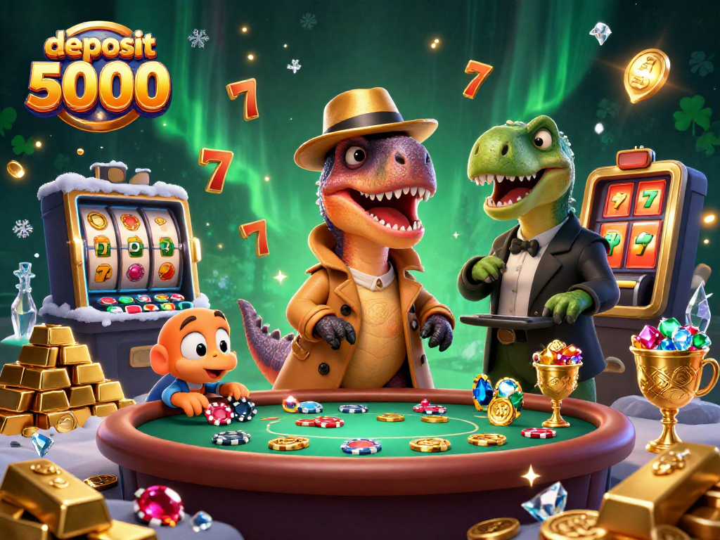 Experience thrilling gameplay with deposit 5000 at our vibrant gambling scene featuring exciting 3D characters.