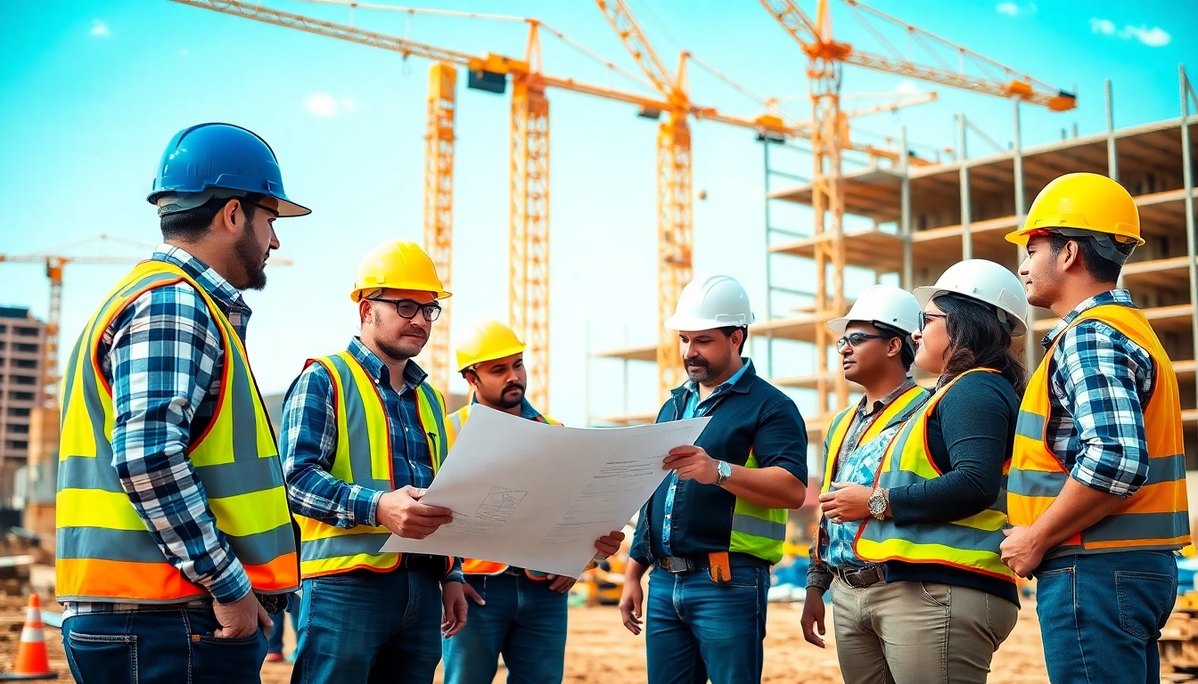 Engage with the construction association san antonio texas showcasing a collaborative construction site.