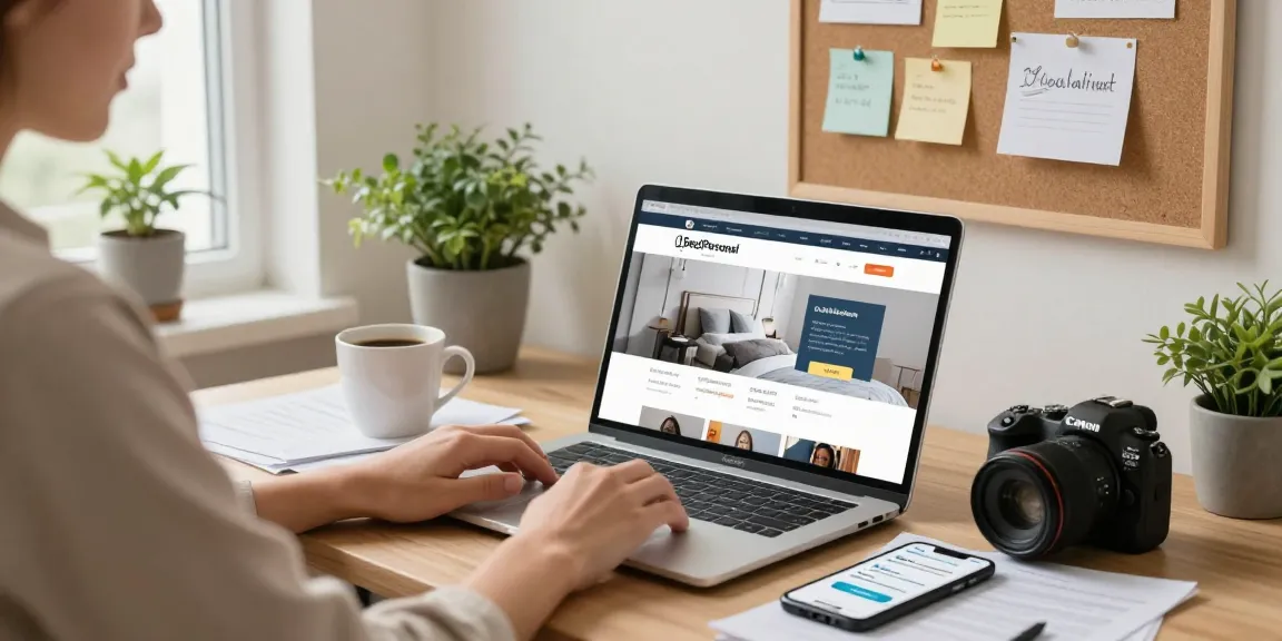 Browsing BedPersonal free classifieds directory in a cozy home office.