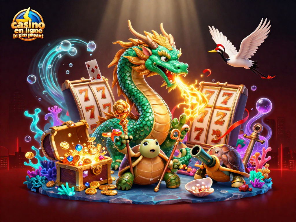 Découvrez le casino en ligne le plus payant avec un dragon émeraude, une tortue sage et des grues porte-bonheur.
