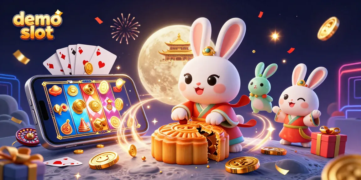 Experience demo slot excitement with a moon rabbit and vibrant casino elements in 3D