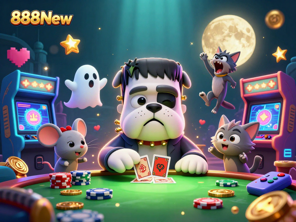 Experience the exciting world of 888New with vibrant casino creatures and action!