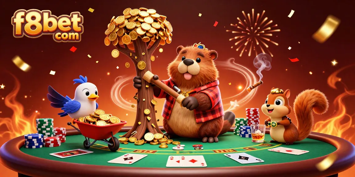 Join the celebration at f8bet com with a dynamic scene of gambling fun and treasures!