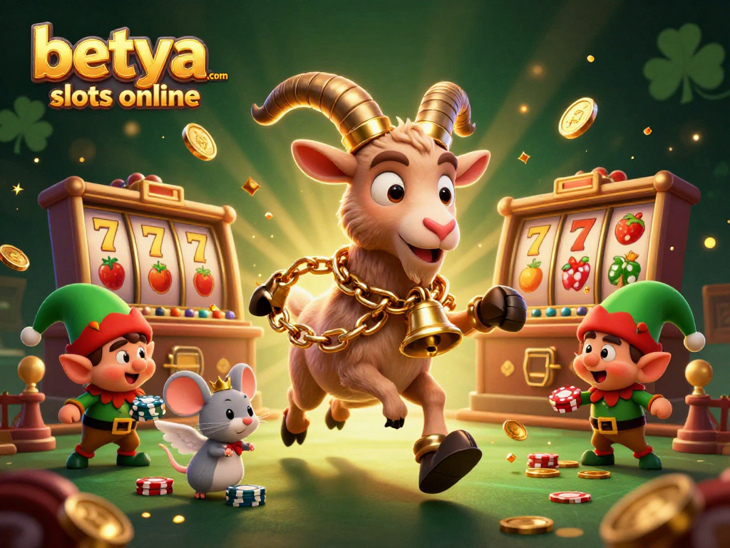 Win exciting rewards with betya.com slots online featuring festive casino chaos in an engaging 3D scene.