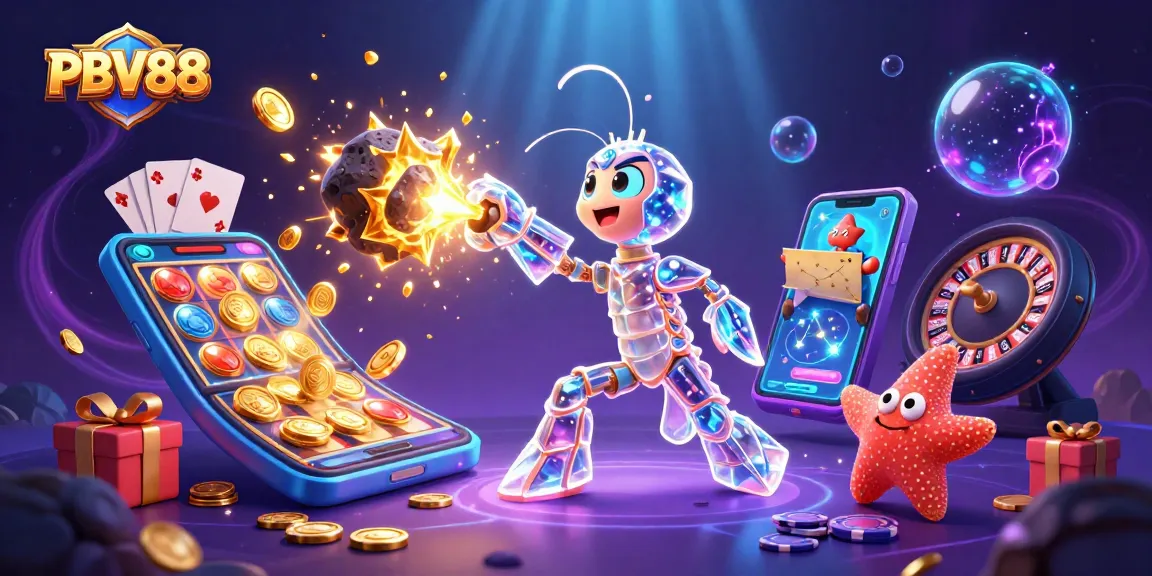 Experience thrilling wins at PBV88 with dynamic gameplay elements in a vibrant casino illustration.