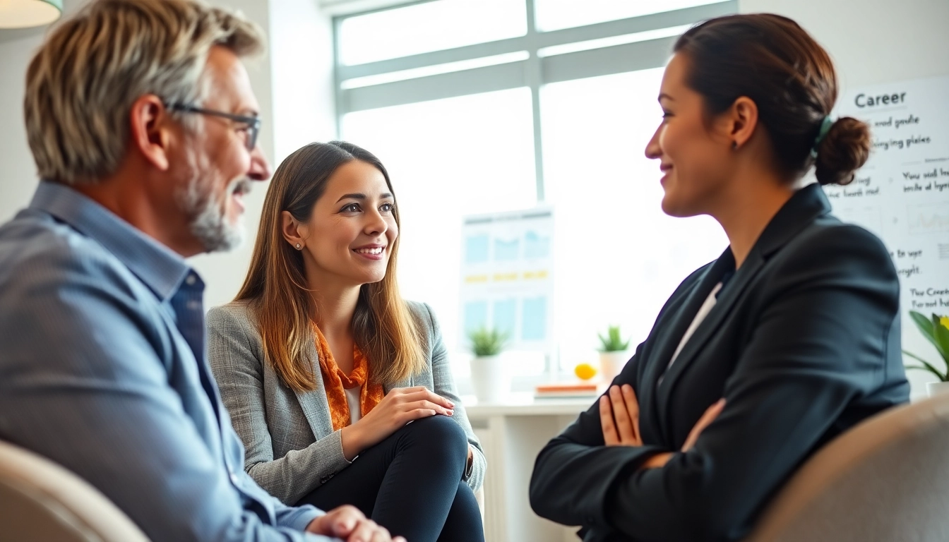 Career Coaching session highlighting a professional coach guiding a young client.