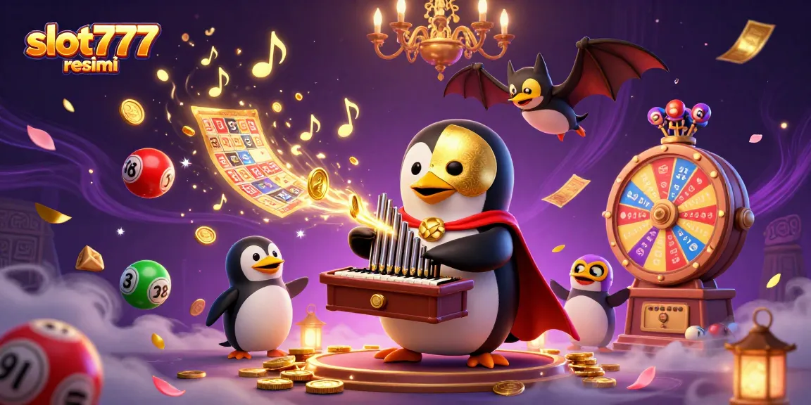 Experience thrilling wins with slot777 resmi in a vibrant casino scene featuring dynamic lottery elements.