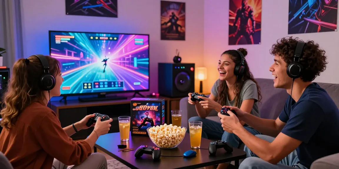 Engaged friends playing sex games online in a cozy gaming setup