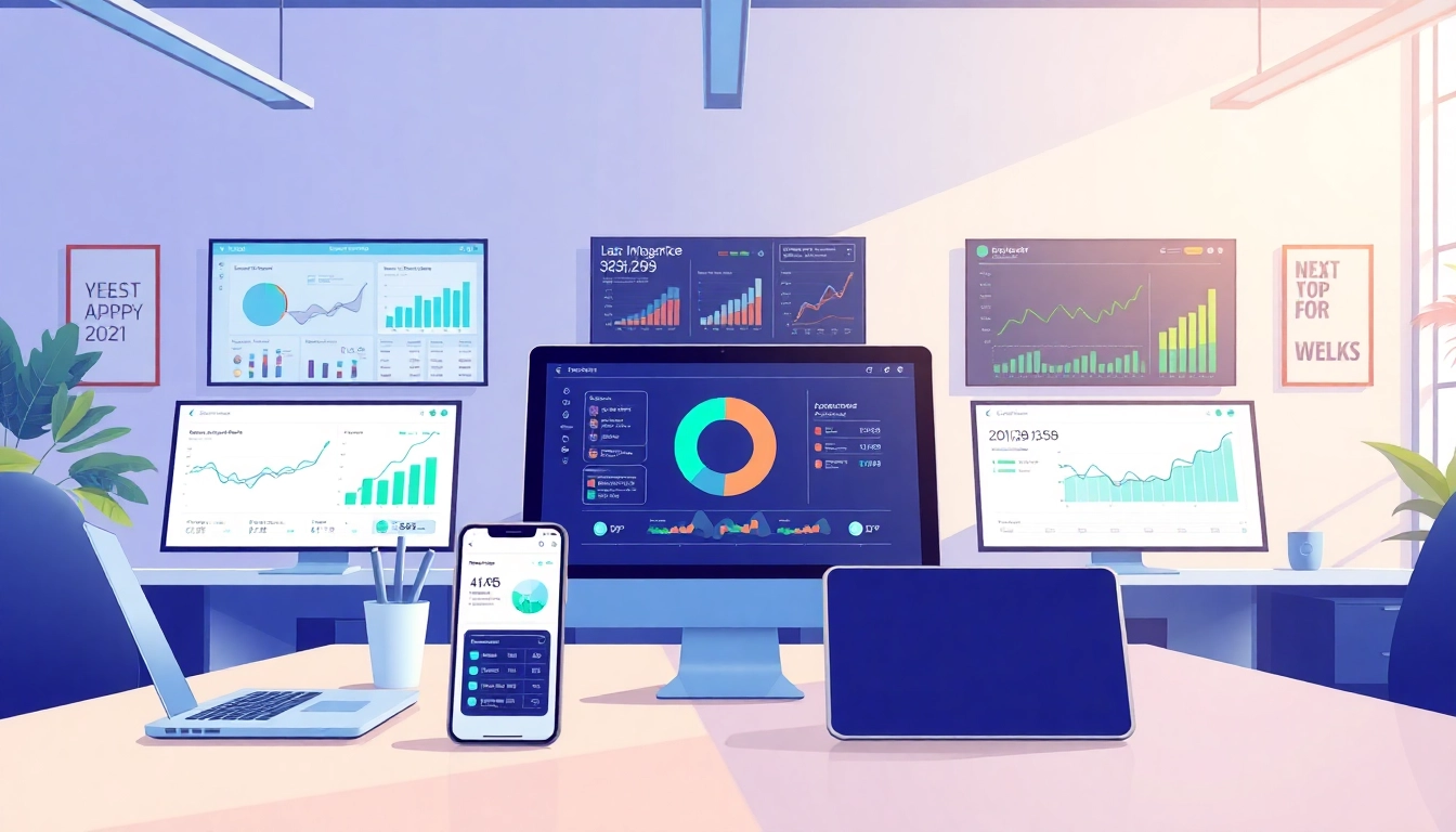 Visual representation of app intelligence tools showcasing various analytics and app data.