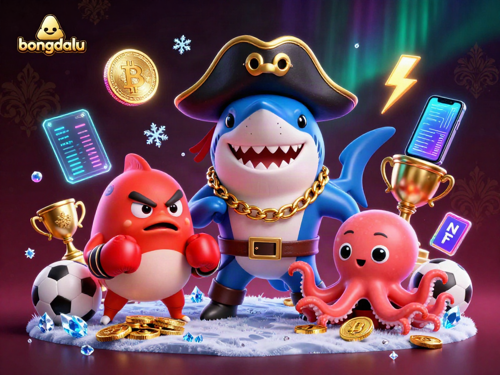 Watch bongdalu's engaging pirate shark and friends in an action-packed sports betting scene.