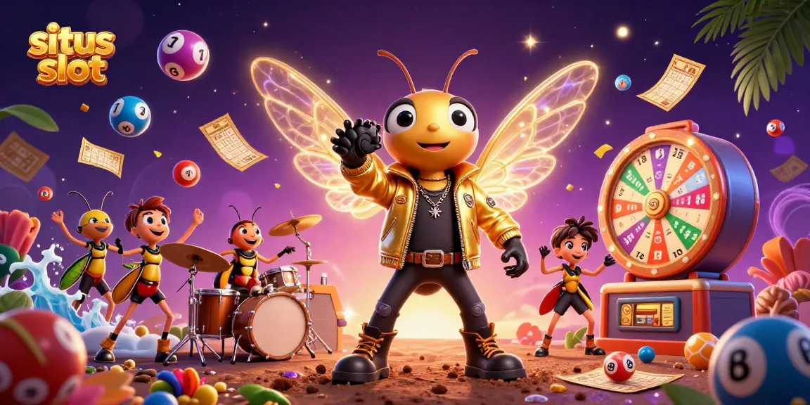 Engage in situs slot fun with vibrant cartoon characters in an exciting casino scene.