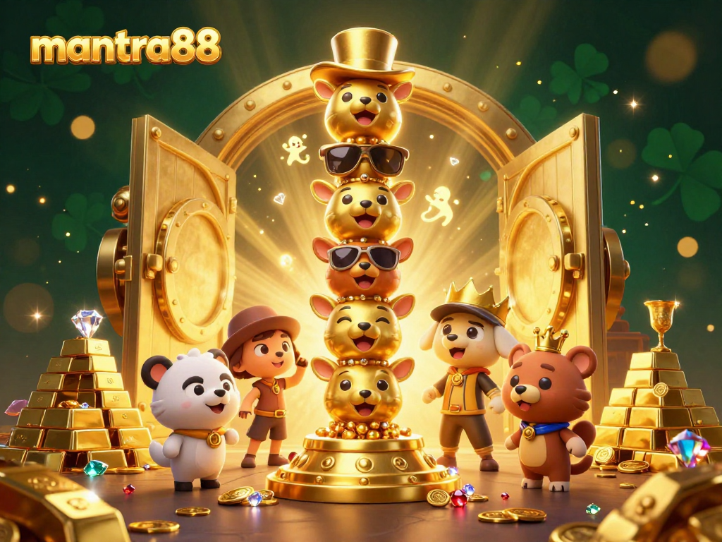 Experience mantra88’s vibrant gaming scene with golden totem and treasure elements for big wins.