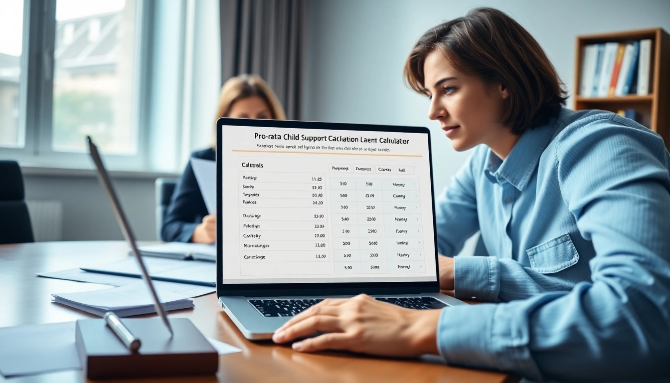 Calculate child support obligation accurately with the Pro-rata child support calculator NY on a laptop.