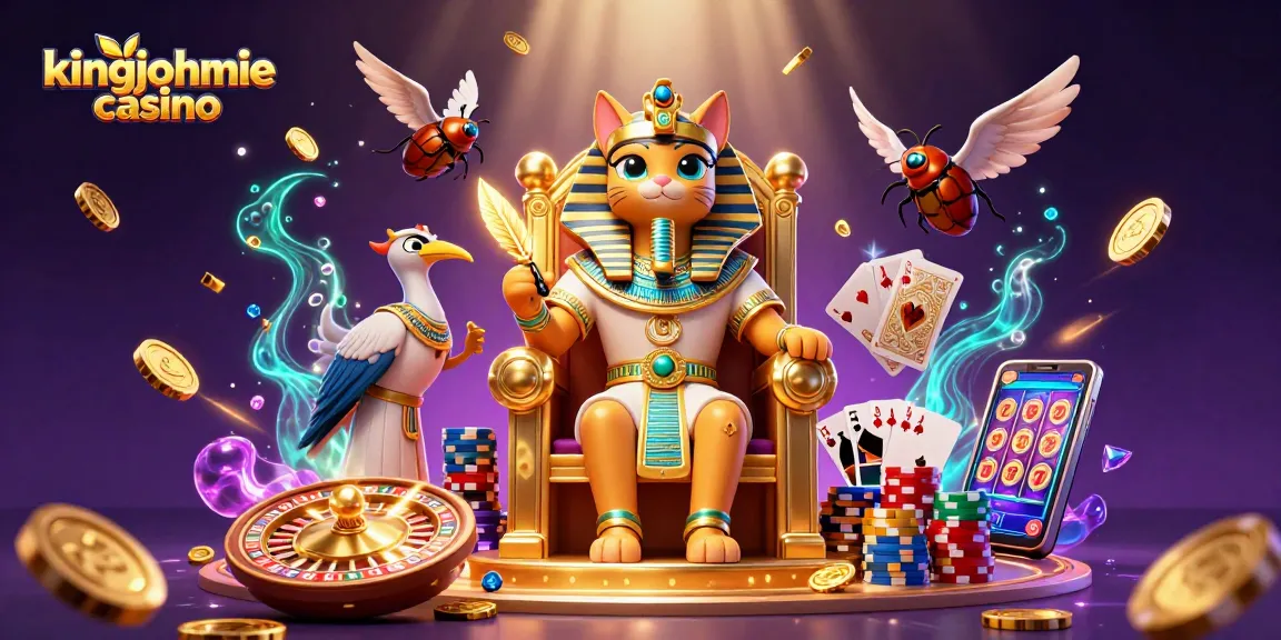 Experience winning thrills at kingjohnnie casino with vibrant 3D characters and casino elements.