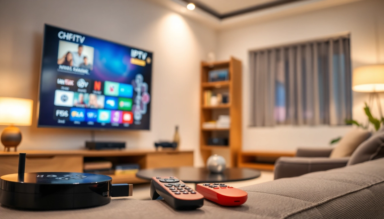 Experience IPTV Free Trial No card with a cozy setup featuring modern technology and vibrant displays.