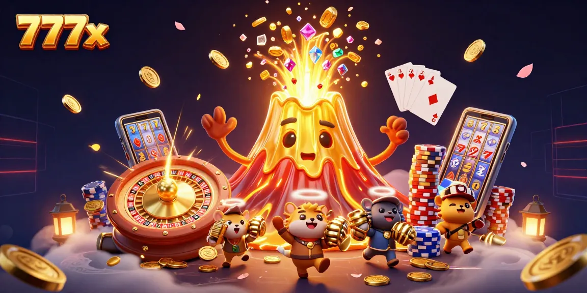 Experience thrilling wins with 777x at this vibrant casino scene featuring dynamic game elements.