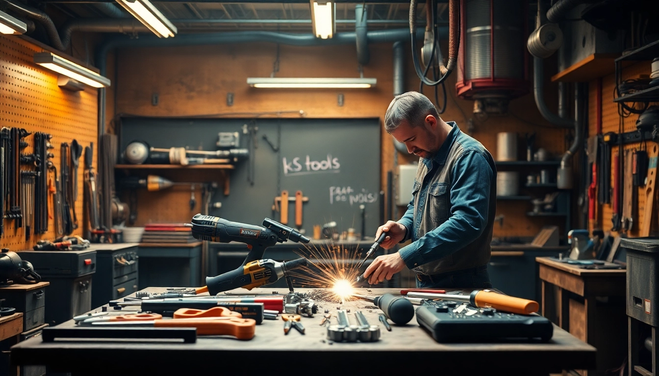 Un meccanico utilizza ks tools per riparare un veicolo, evidenziando l'affidabilità degli strumenti.